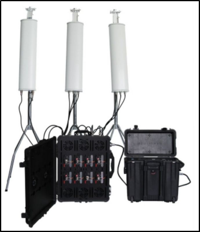 800W RCIED Cell Phone Jamming Device Pelican Disruptor For Military Police Government Convey
