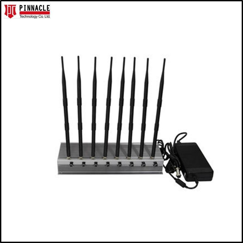 Powerful 8 Antennas Jammer Lojack GPS WiFi VHF UHF Cell Phone And Wifi Blocker 80W