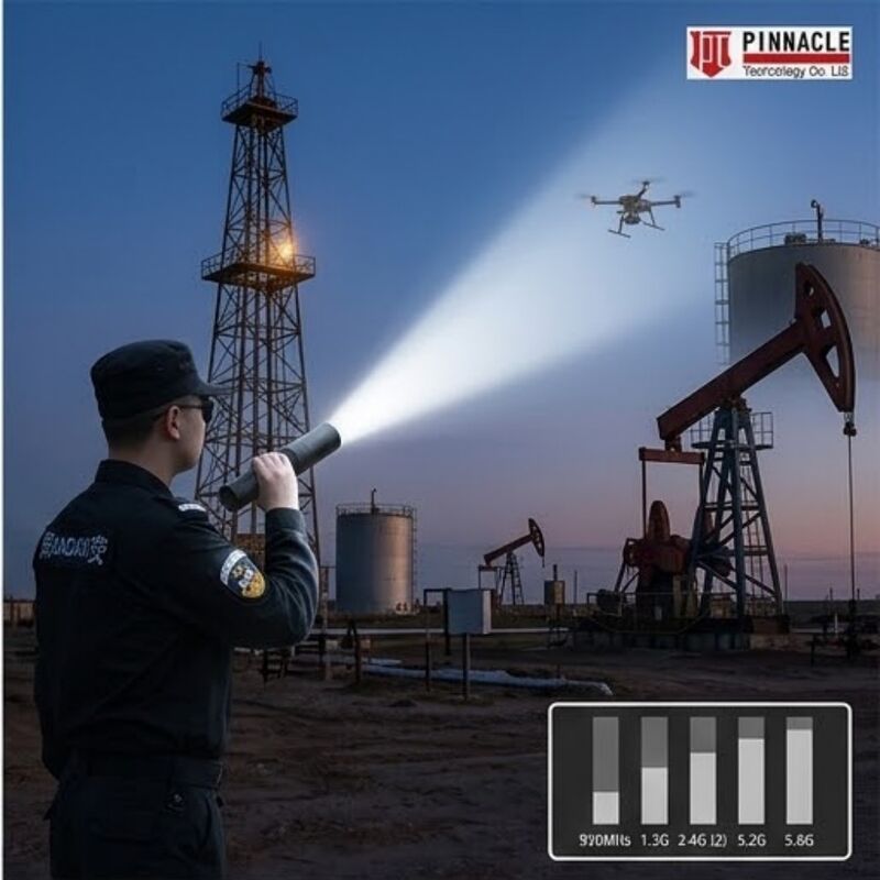 500m Range IP65 Waterproof 1kg Lightweight Flashlight Anti-Drone Jammer Portable Tactical UAS Defense